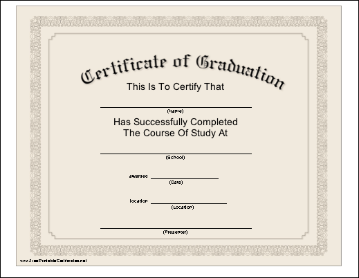 free-new-doc-Graduation-Certificate-Template-Printable