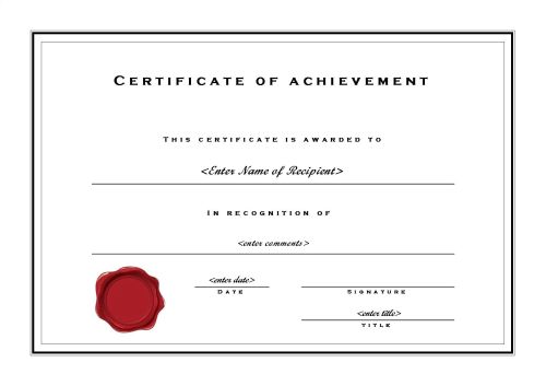 Certificate of completion templates