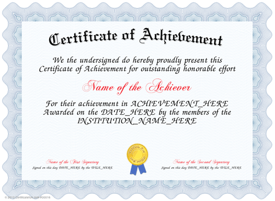 Download-Certificate of Achievement