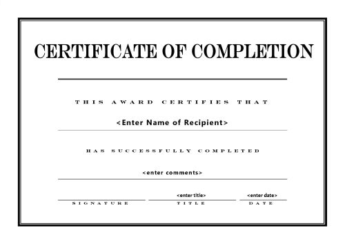 PDF-Free Printable Certificates of Completion Templates
