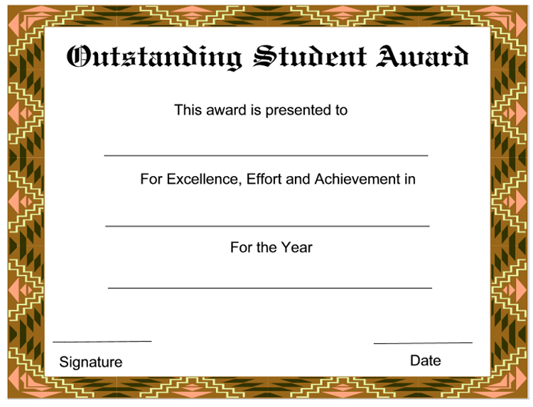 outstanding-student-New Award Certificates template