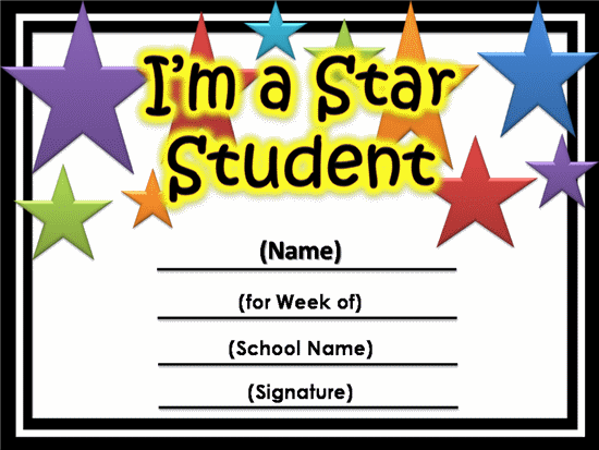 star-Printable Student Awards-super
