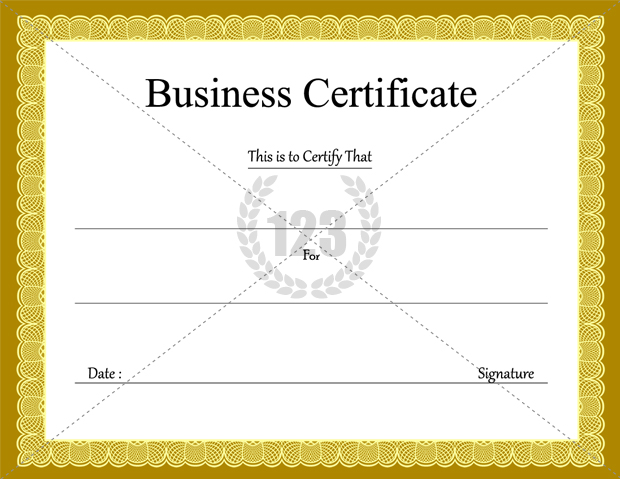 Business Certificate Templates Word