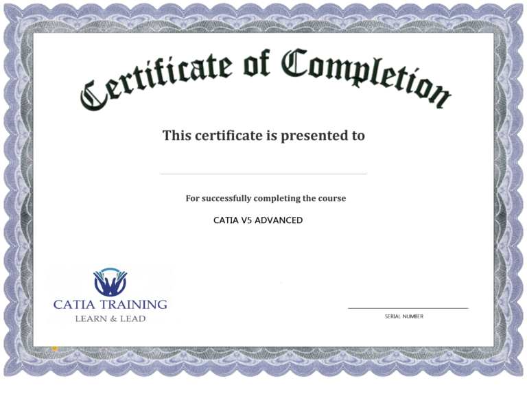 Bluish Pdf Formatted Certificate Of Completion Template