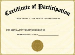 Free Printable Certificate of Participation