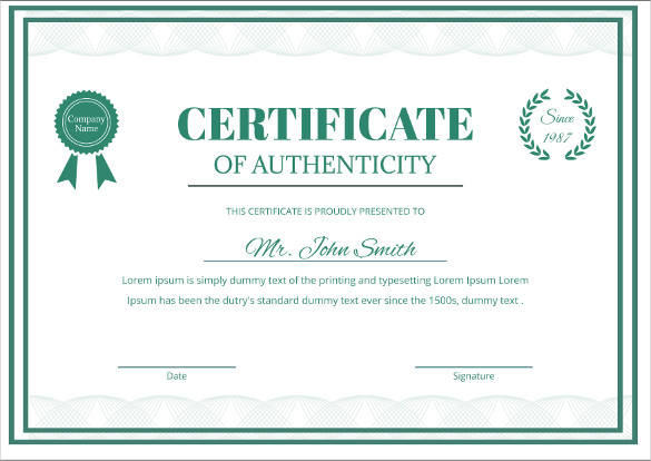 editable-printable-doc-Authenticity-Certificate-Template