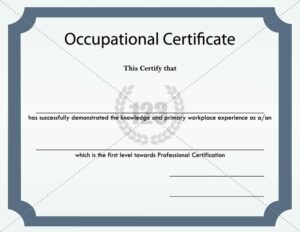 Occupational Certificate Template example doc