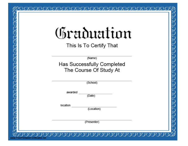 Graduate Certificate Templates | Certificate Templates